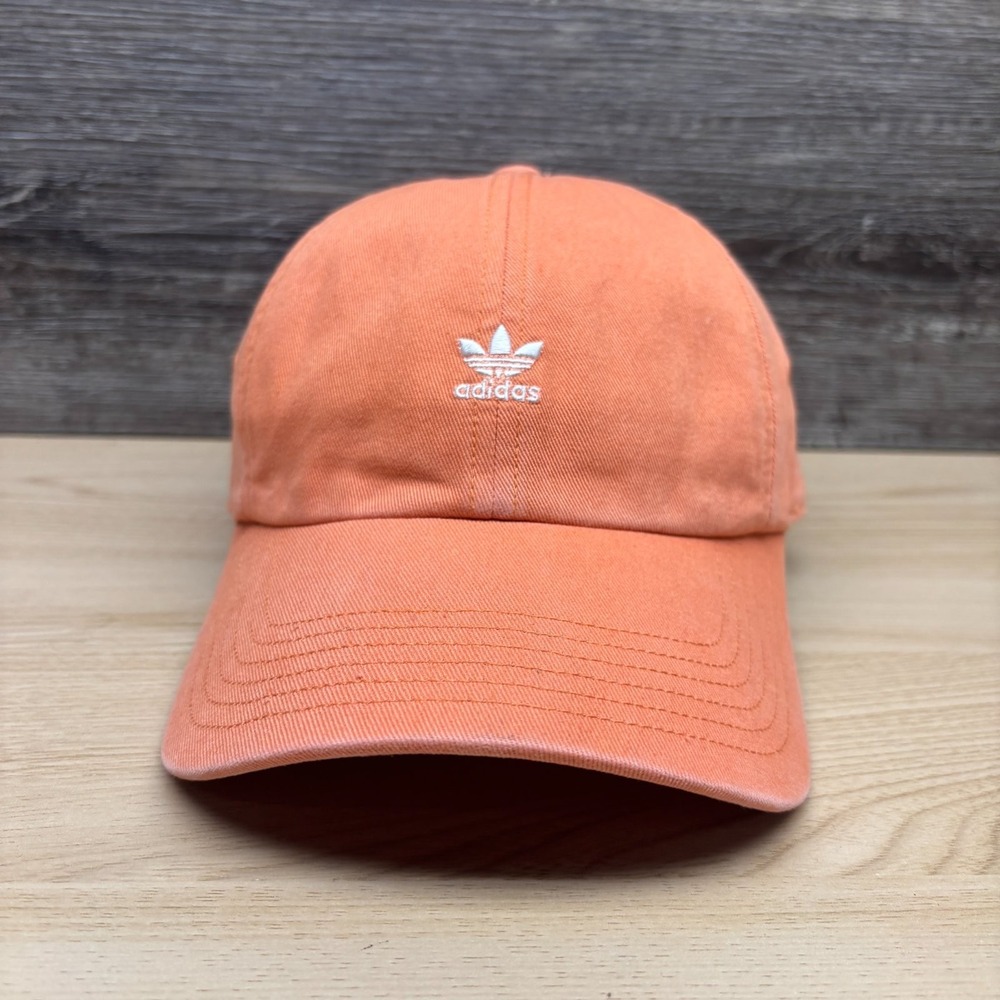 Adidas Originals Hat Cap Strap Back Womens Orange Trefoil Logo Golf Athletic